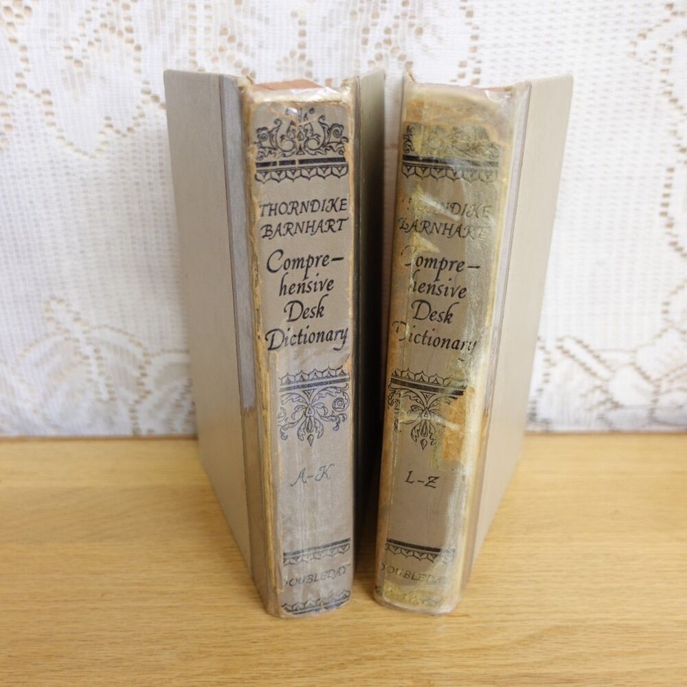 1958 Thorndike Barnhart Comprehensive Desk Dictionary Set of 2 Vintage *READ